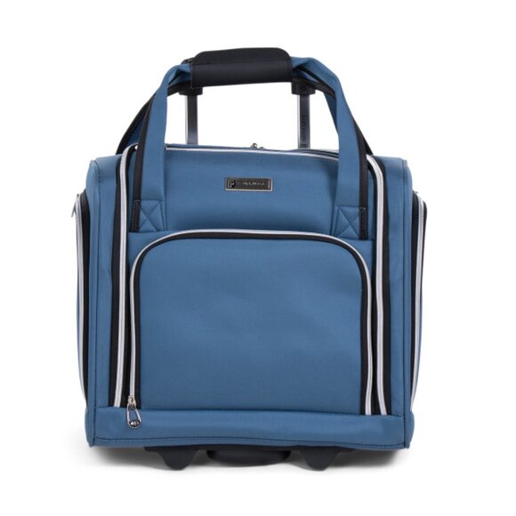 LONDON FOG Blue/Silver 15in Guilford Softside Underseat Bag